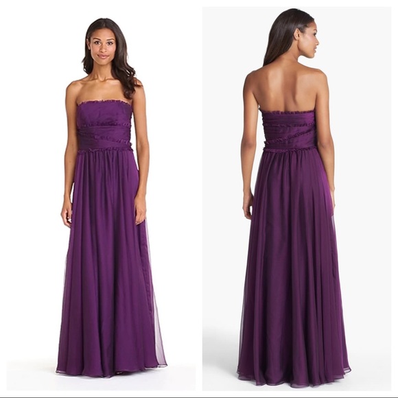 Monique Lhuillier Dresses & Skirts - NWT Monique Lhuillier Strapless Chiffon Gown